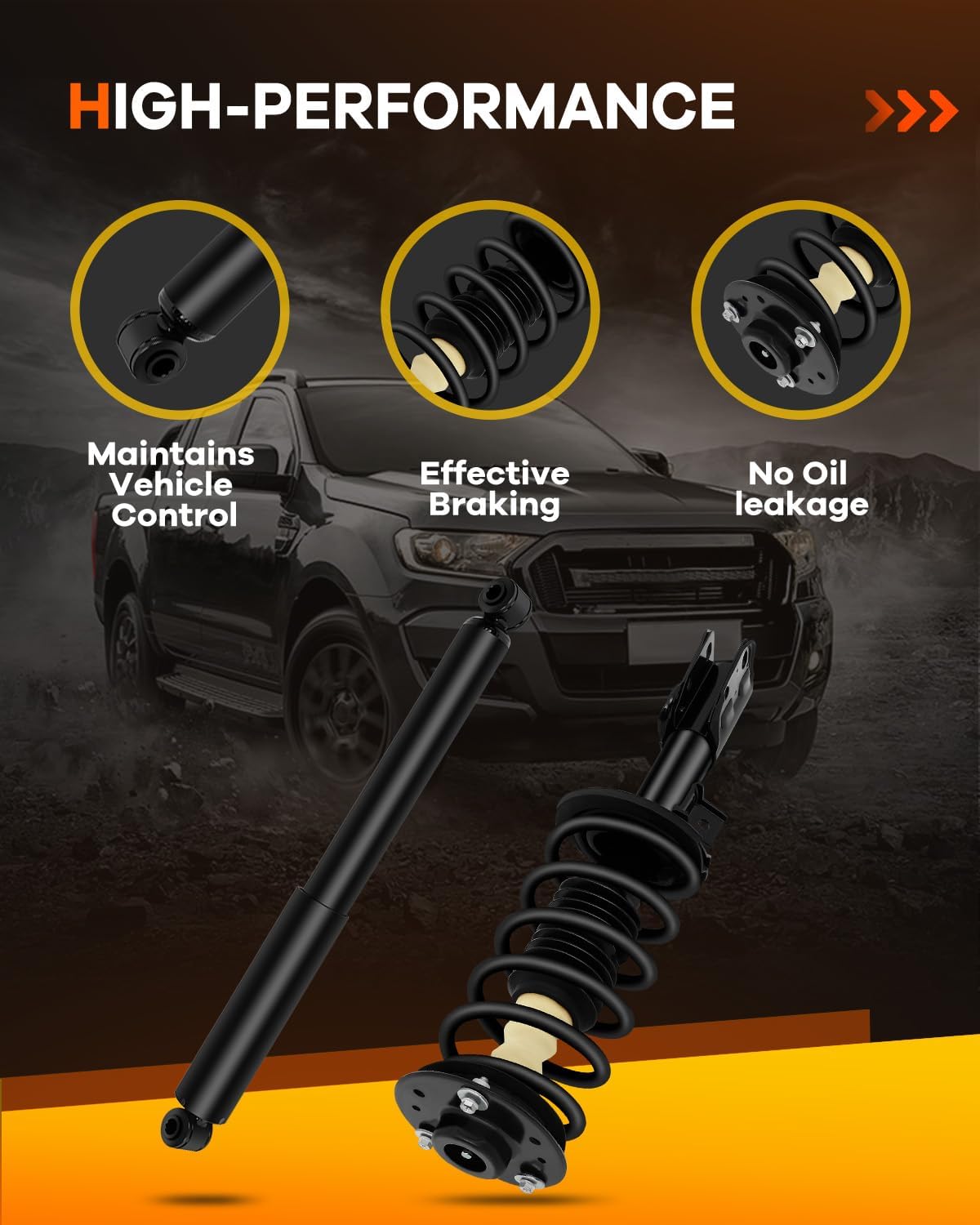 172526 172527 Front Struts Rear Shocks for Chevy, OCPTY Complete Strut Assembly Fits 2007-2009 for Chevrolet Equinox 2007-2009 for Pontiac Torrent 2008-2010 for Saturn Vue Amortiguadores 911258 4PCS