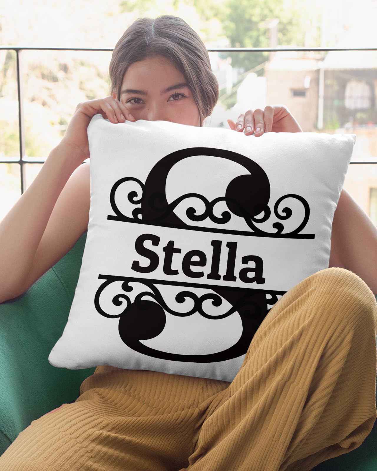 ASPMIZ Alphabet Pillow Cover - Gray Letter S Decorative Throw Pillow Case For Couch, Bed, Or Sofa (18x18 Inches)
