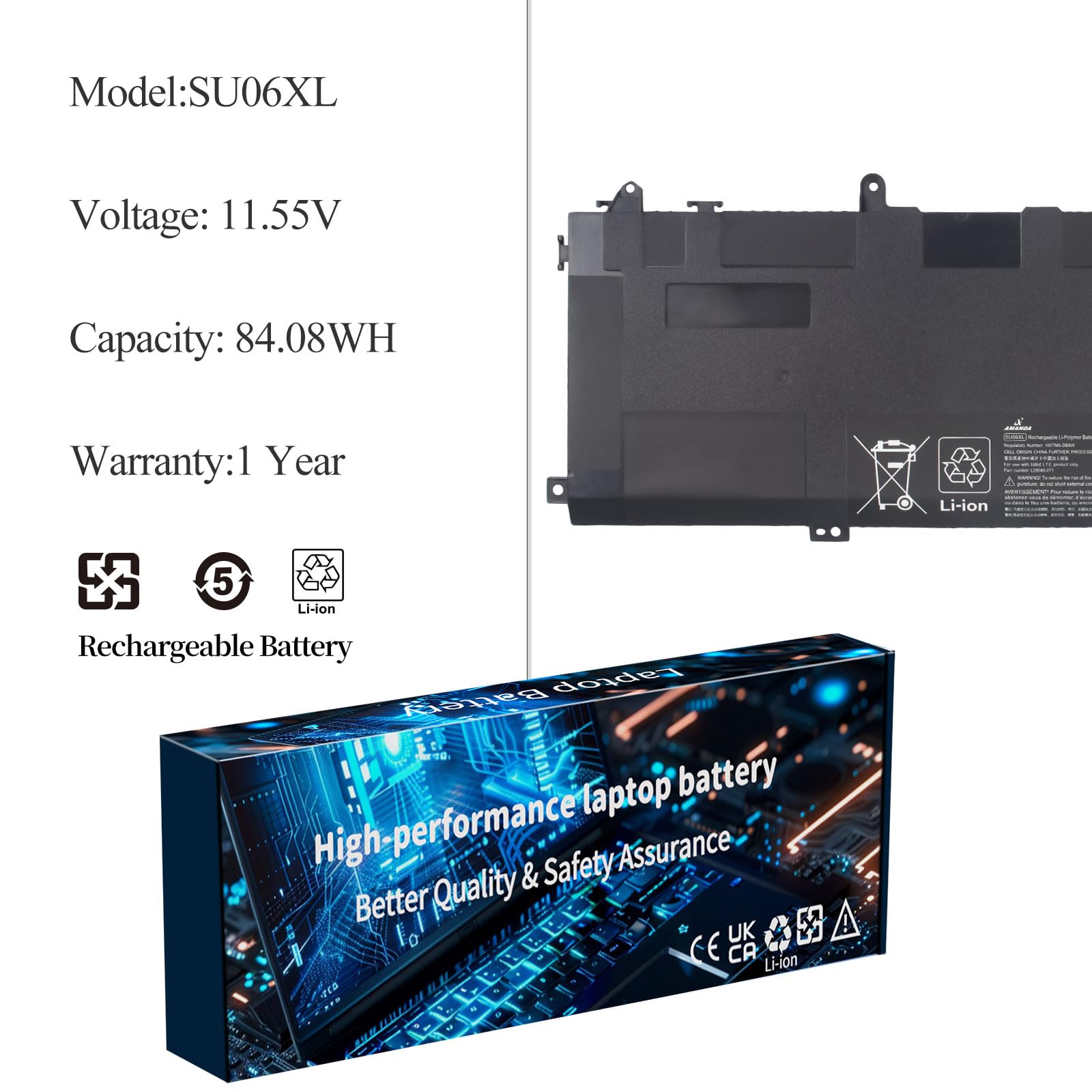 Amazon.com: A AMANDA L29184-005 SU06XL Laptop Battery Replacement