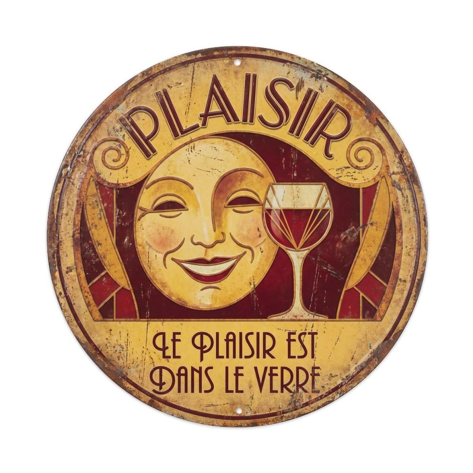 Pleasure Humorous Bistro Pleasure Metal Tin Sign