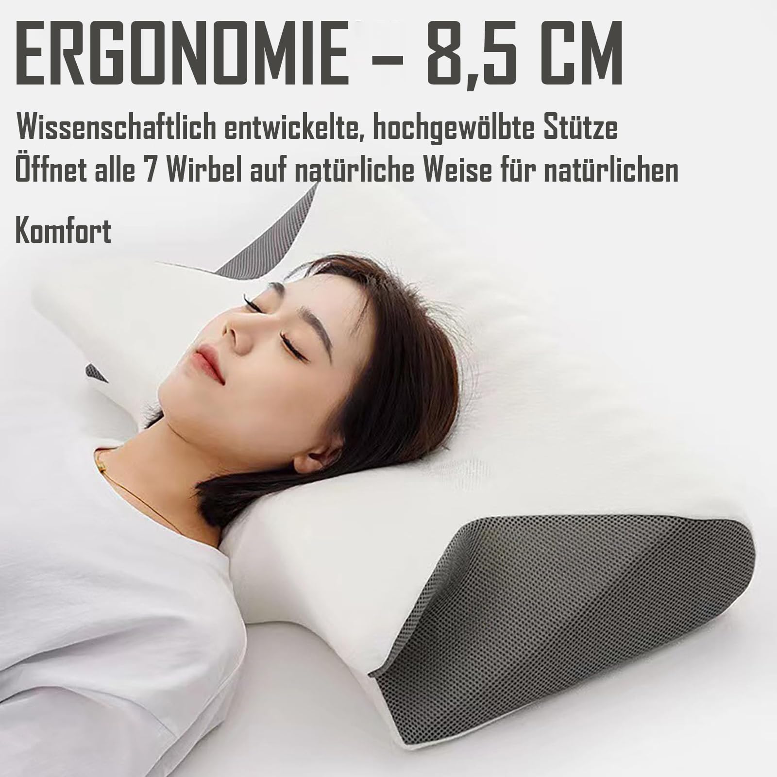 Die Erleichterung, Auf Die Sie Gewartet Haben, Kissen, Ergonomisches OrthopäDisches Kissen mit Konturierter UnterstüTzung füR Seiten, RüCken, und BauchschläFer (Weiß)