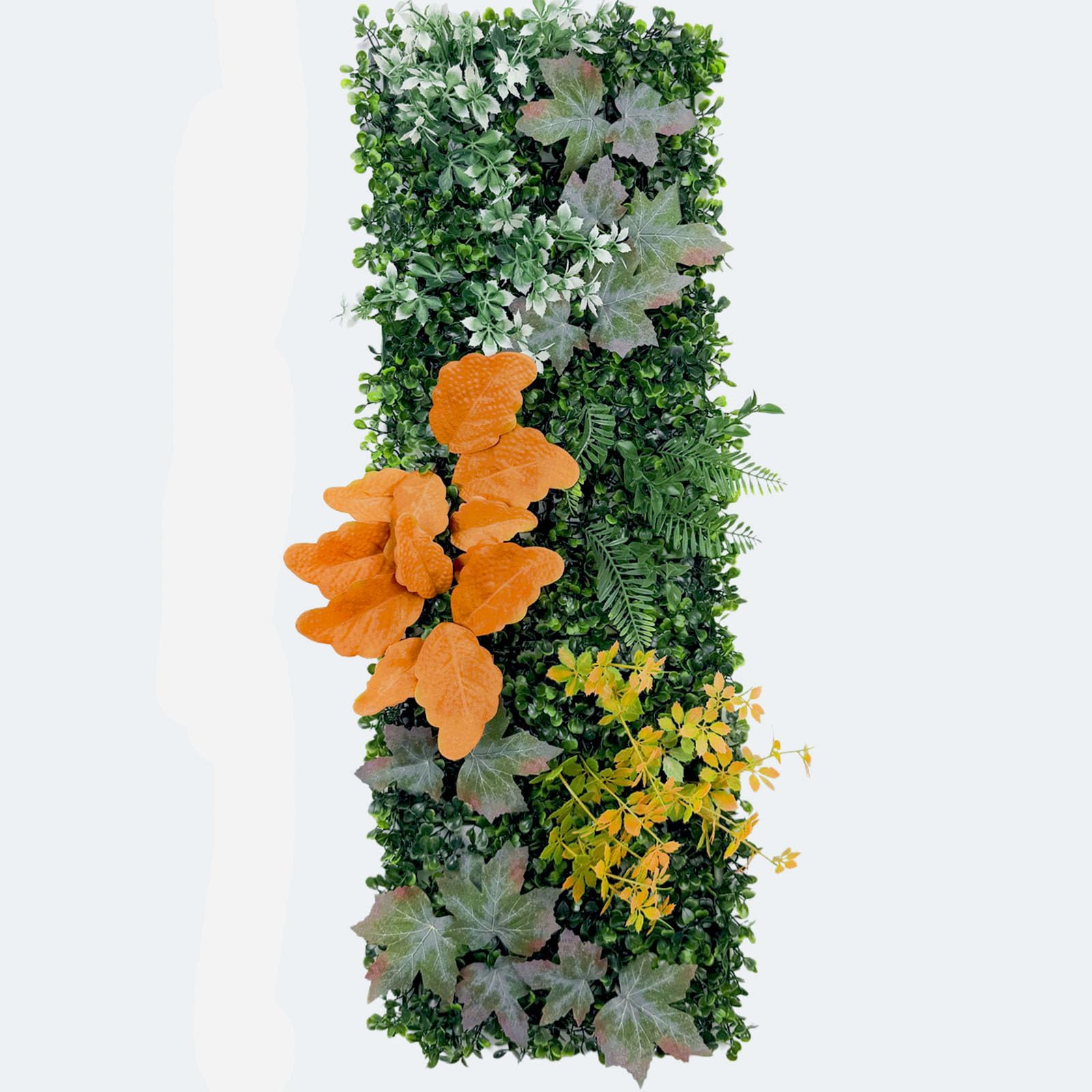 AGARES Artificial Green Wall Panel 25×75cm, Lifelike Faux Plant Wall Decor, Modular Fake Grass & Flower Wall for Background Wall, Feature Wall, Wedding and Store Display (C)