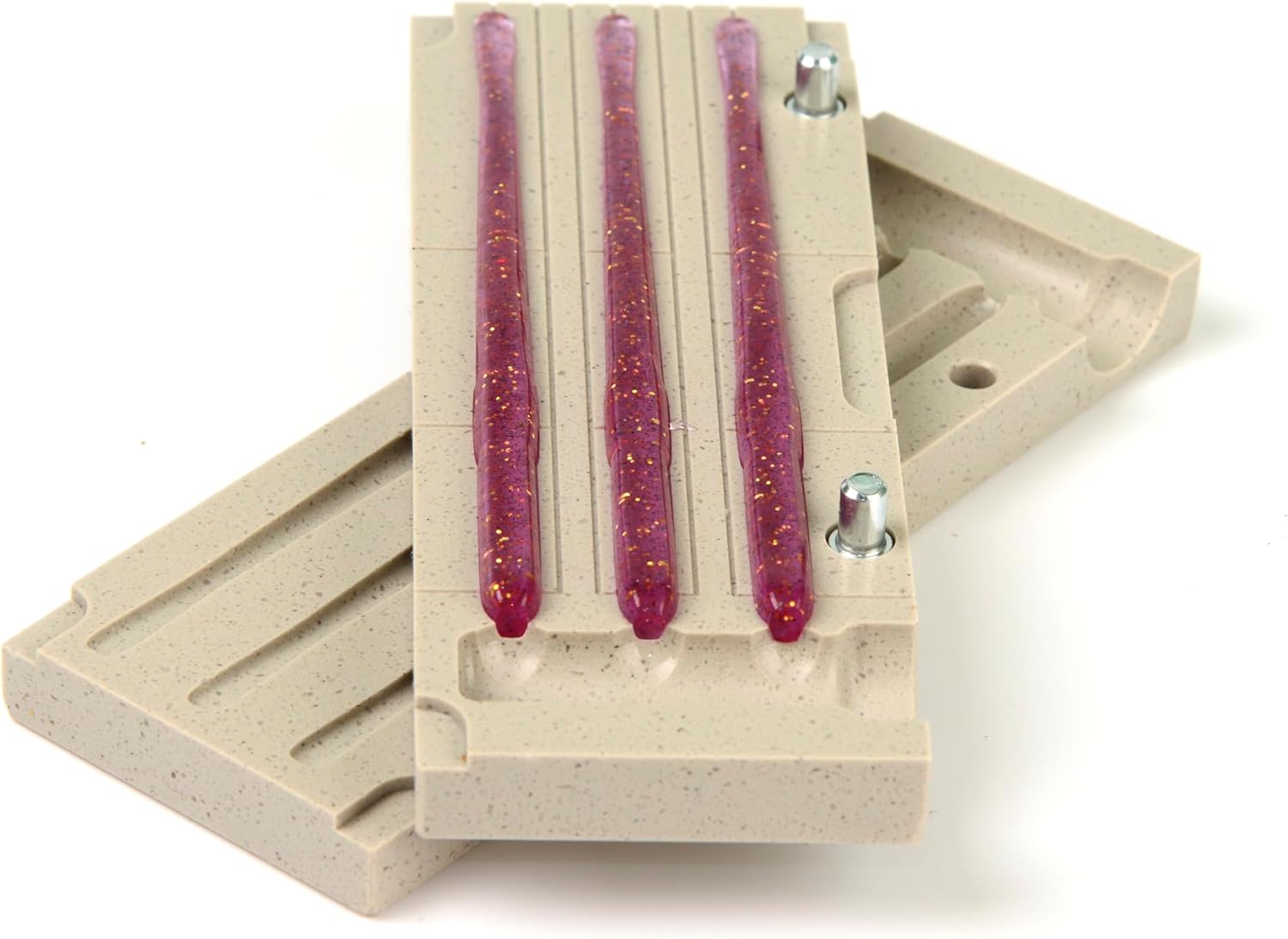 Soft Plastiс Mold Lure Making Injection Molds Fishing Lures Roboworm Straight Tail Worms 4.5'' Three Cavity - Image 5