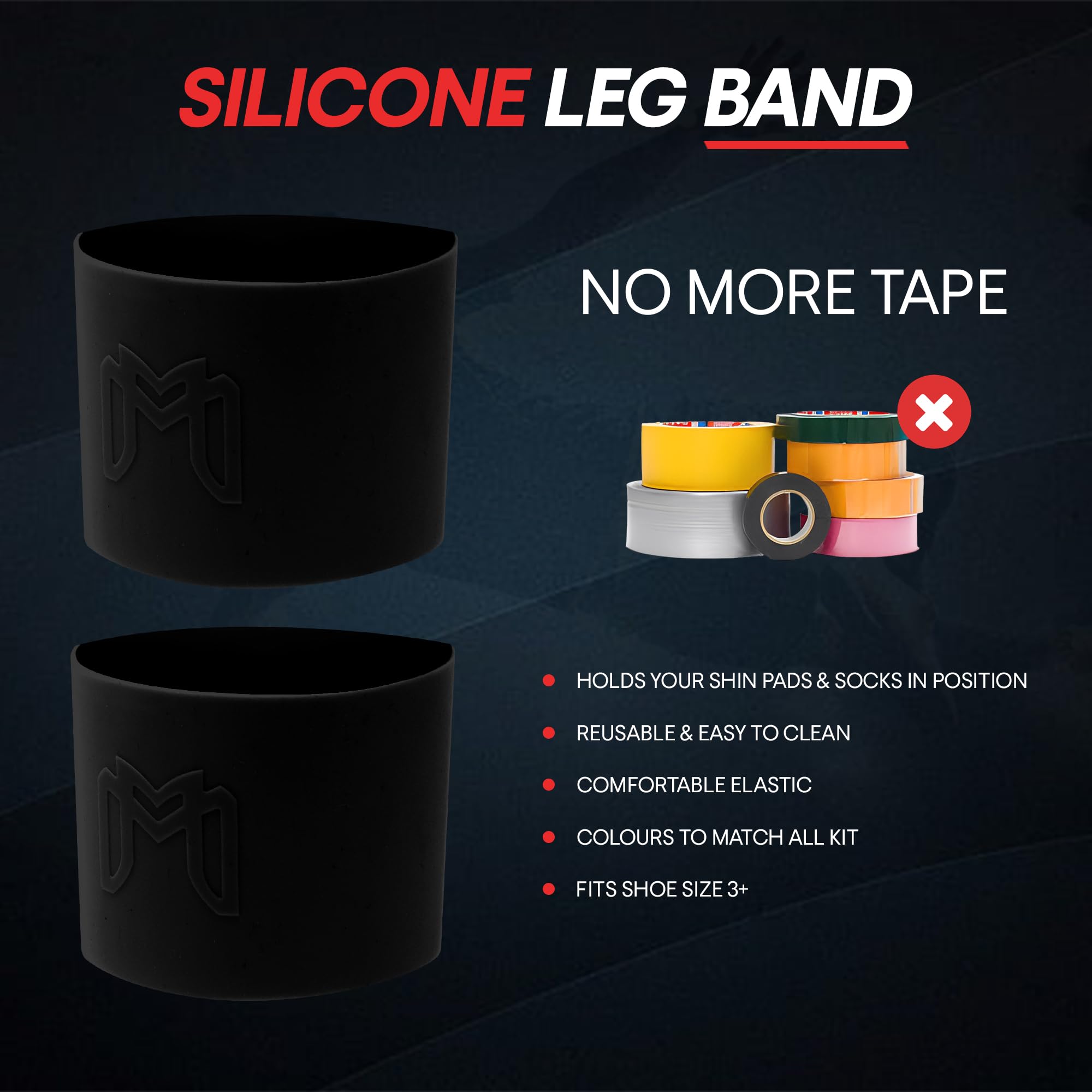 Bandas de sujeción de Silicona para espinilleras, Alternativa a Griptape MediCaptain