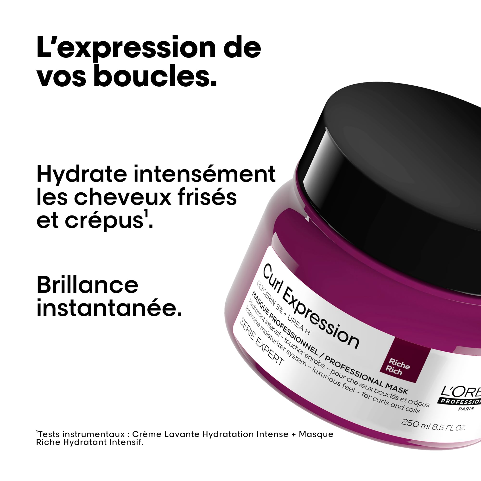 L'OREAL PROFESSIONNEL - Curl Expression - Cheveux Bouclés & Frisés - Nettoie & Purifie - Hydratation & Légèreté - Glycérine Végétale & Urée - Sans Sulfate