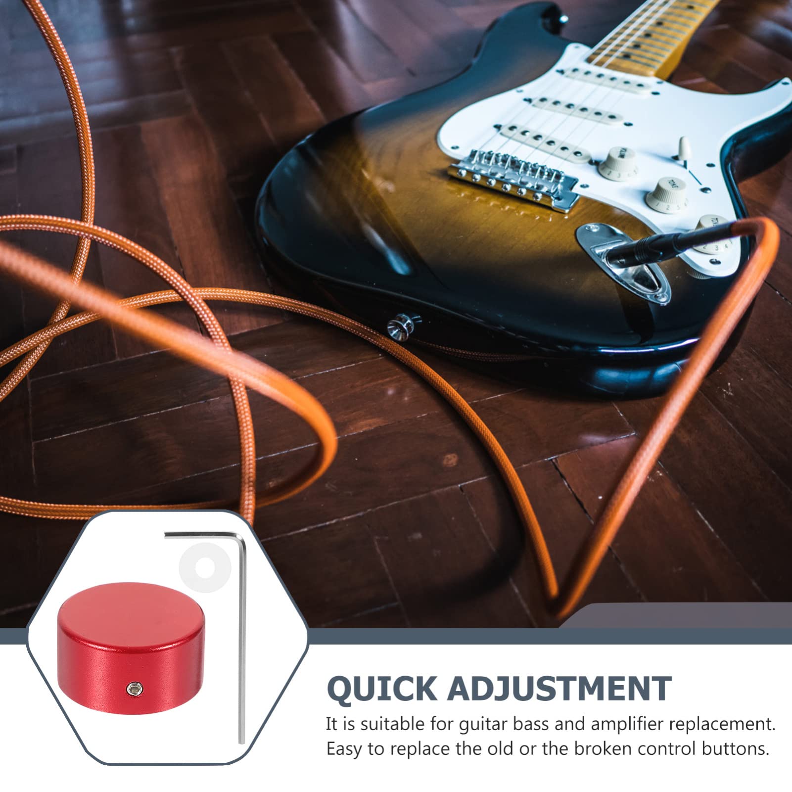 ifundom 1 Set Guitar Effects Pedal Footswitch Topper Guitar Knobs Metal Replacement for Old or Broken Knobs