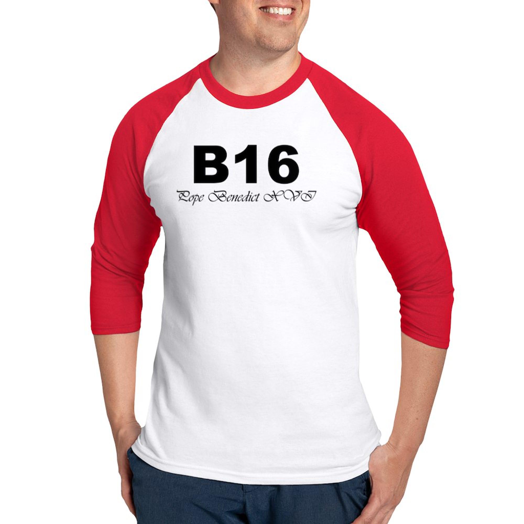 CafePress Baseball Jersey Men's Cotton Baseball Jersey, 3/4 Raglan Sleeve Shirt Red/White