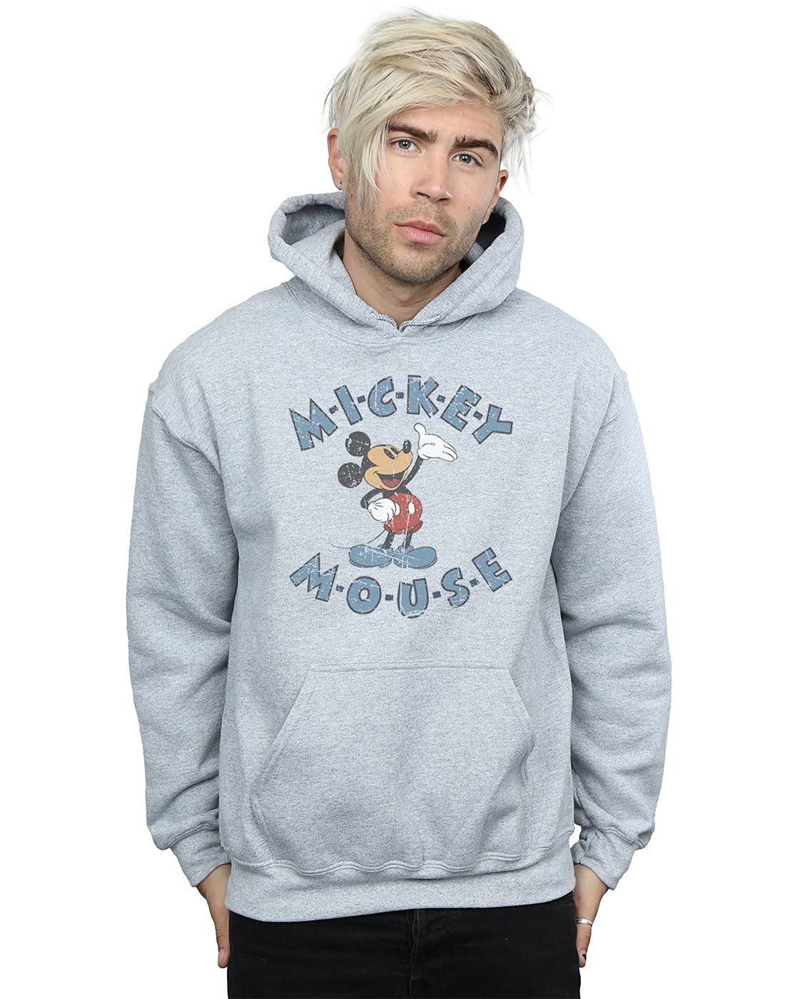 Absolute Cult Men's Sport Grey Disney Mickey Mouse Dash Hoodie XXXXX-Large
