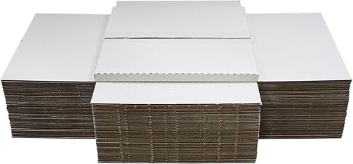 (10) Cajas de envío de discos de vinilo blanco LP  Capacidad para 1 a 3 discos de 12 pulgadas  Altura ajustable  Cartón de prueba fuerte #12BC01VDWH