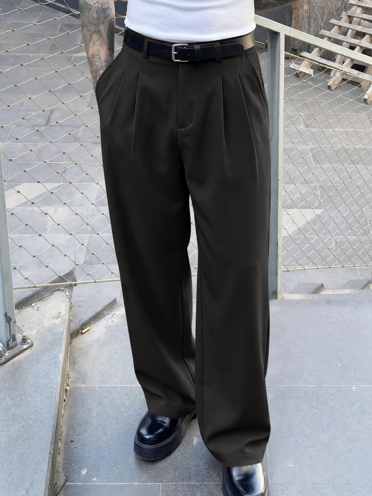 Runcati Chino Hose Herren Baggy Anzughose Loose Fit, Stretch Casual Stoffhose Sommer Weite Jogginghose für Männer