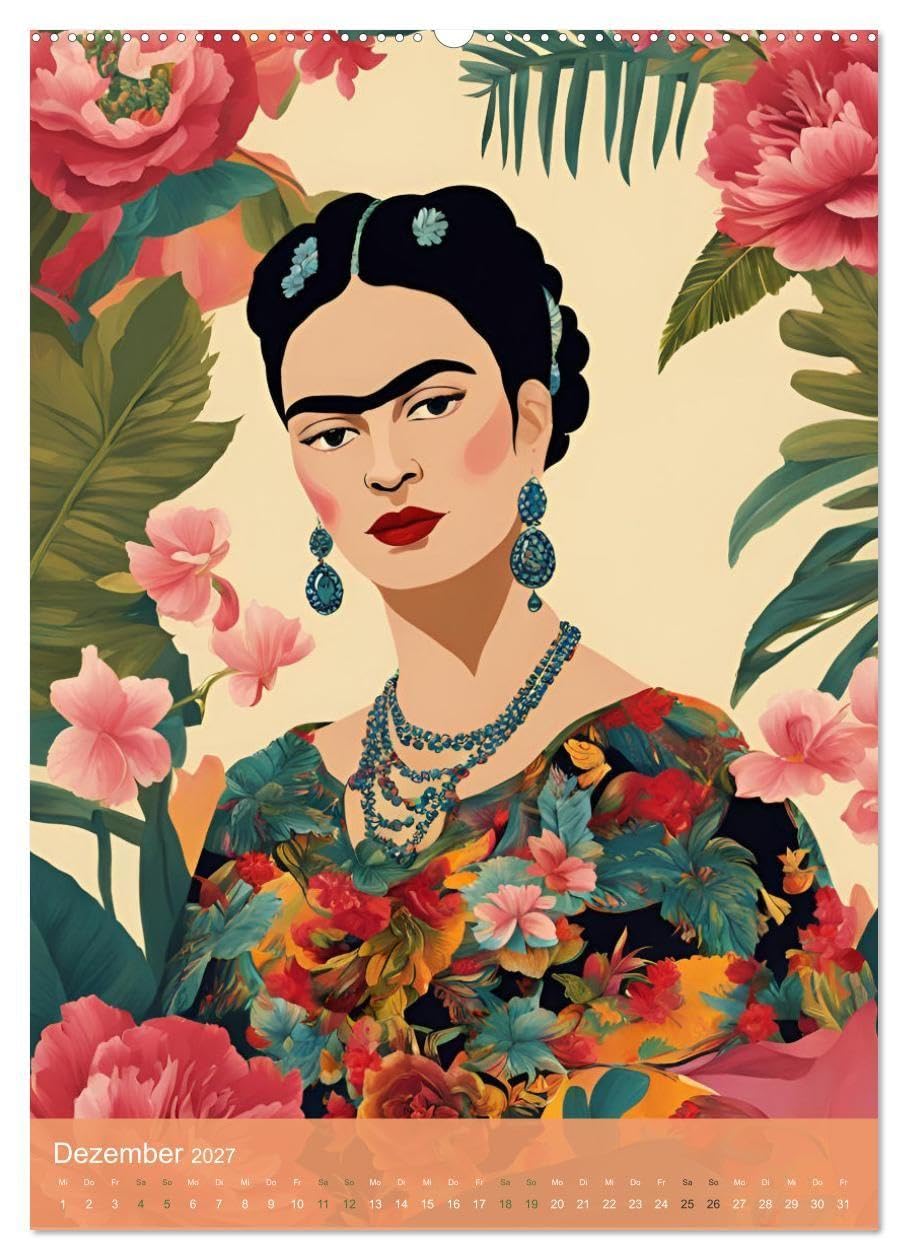 Gefangen in Normen. Frida Kahlo inspiriert. Flor de mi alma (hochwertiger Premium Wandkalender 2027 DIN A2 hoch), Kunstdruck in Hochglanz: Frida inspiriert – Stärke jenseits der Norm (CALVENDO Kunst)
