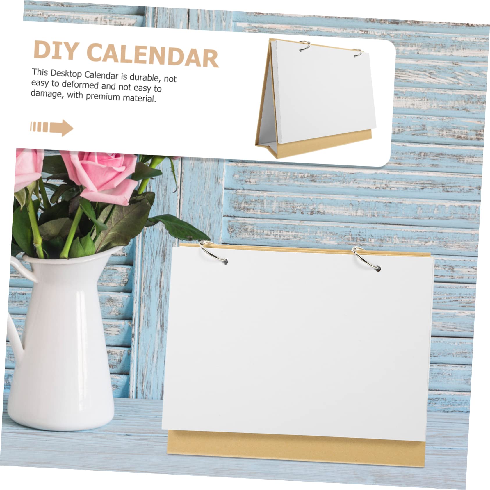 Lurrose 5stücke Graffiti Memo Kalender Blanko Tischkalender Für Kreative Planung Handgefertigter Kalender Weißem Karton Mit Kraftpapier-umschlag Für Zuhause Und Büro Praktische