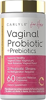 Carlyle Vaginal Probiotics for Women | 60 Capsules | with Prebiotics | Supports Healthy Odor, pH, Yeast Balance, and Flora | Vegan, Non-GMO, Gluten Free | for Her