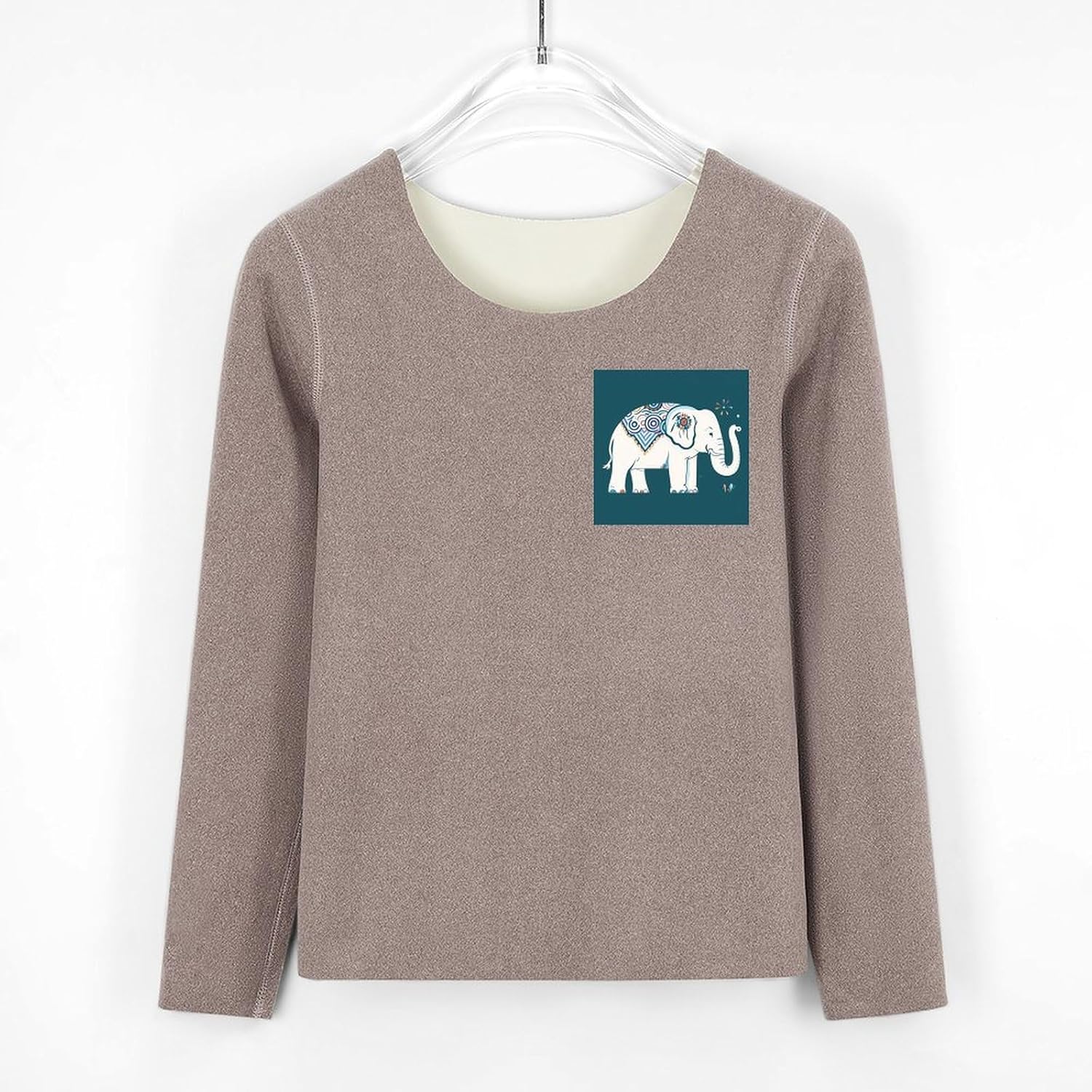 Elephant Pattern Thermal Underwear Set for Women Long Johns Women Base Layer Top Bottom for Cold Weather