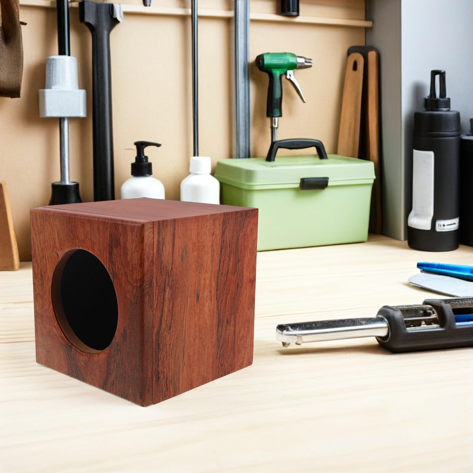Happyyami Contenitore per Altoparlanti per Auto in Legno da 5 Pollici, Cassa Acustica per Subwoofer Veicolari, Box Audio Portatile per Upgrade e Test Sonoro Automobilistico