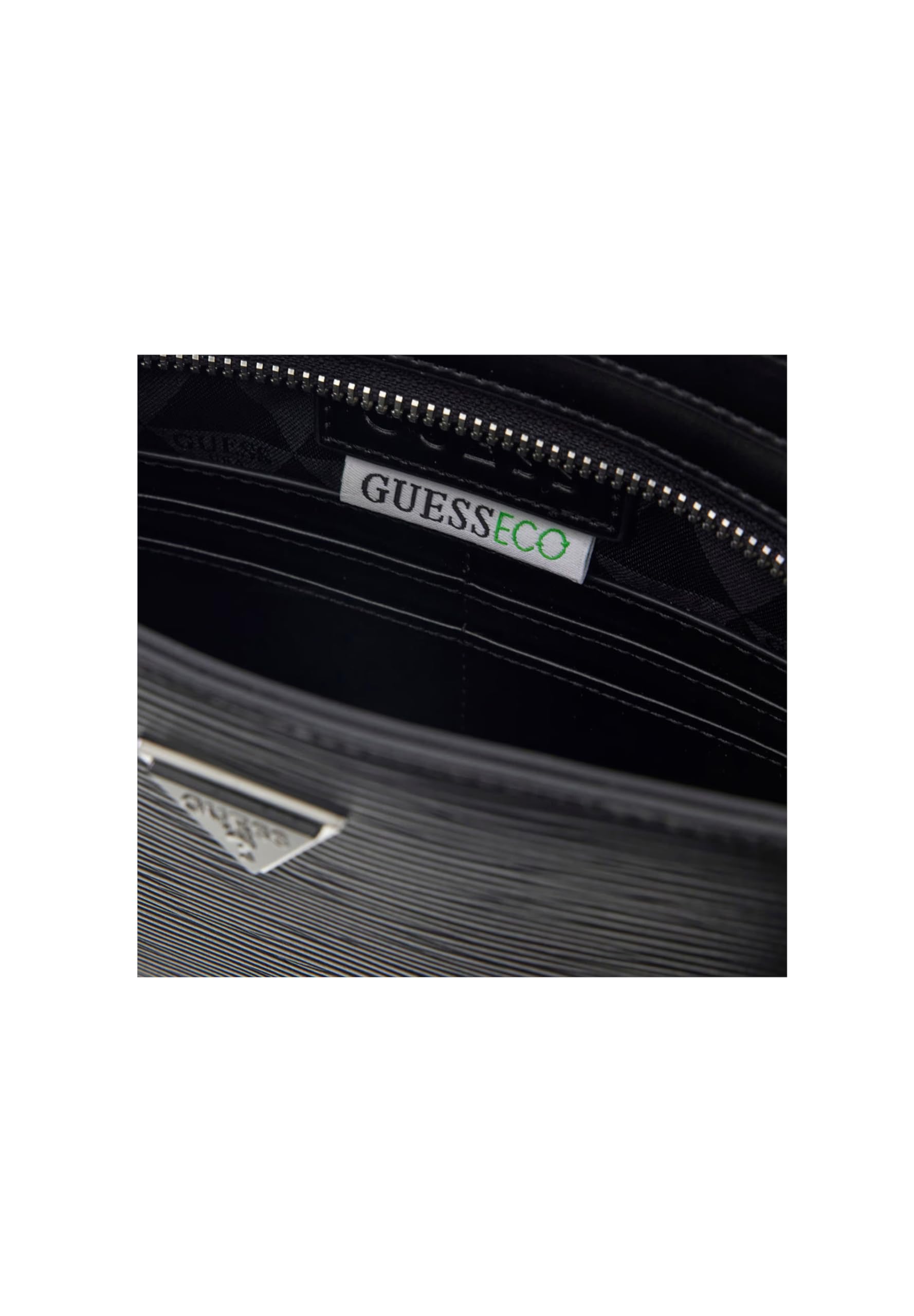 GUESS Milano Borsello Pochette Uomo, Nero, 22x15x4 cm, Poliuretano Ecosostenibile, con Tracolla Regolabile e Removibile