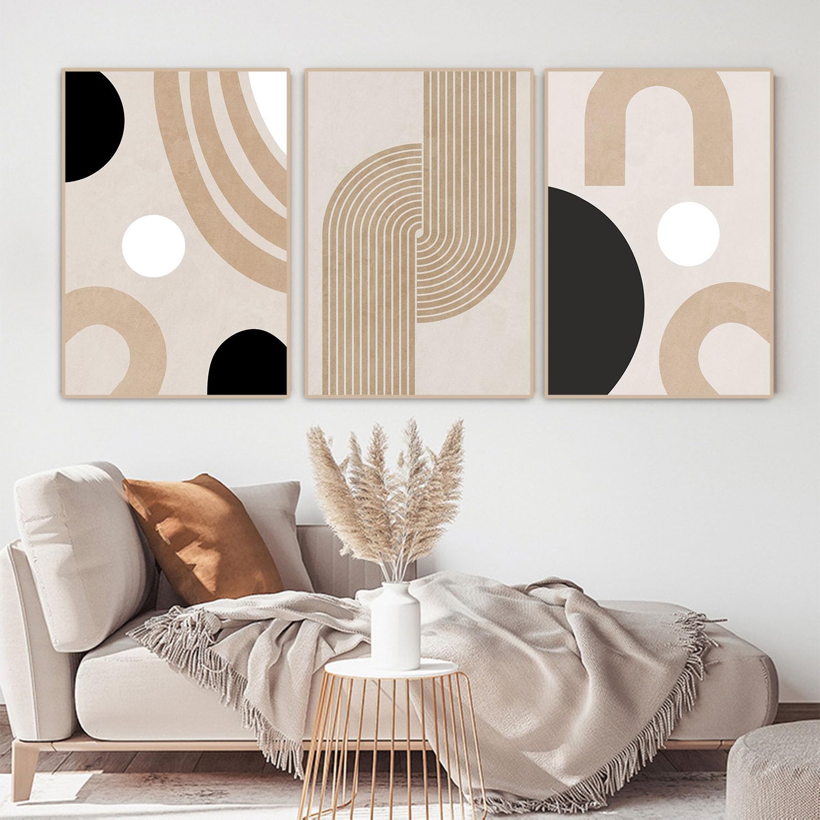 BDKCYO Cuadros para sala de estar, juego de 3 unidades, línea abstracta, geometría, murales, salón, dormitorio, simplicidad, póster artístico, cuadros en lienzo sin marco (líneas A, 60 x 90 cm)
