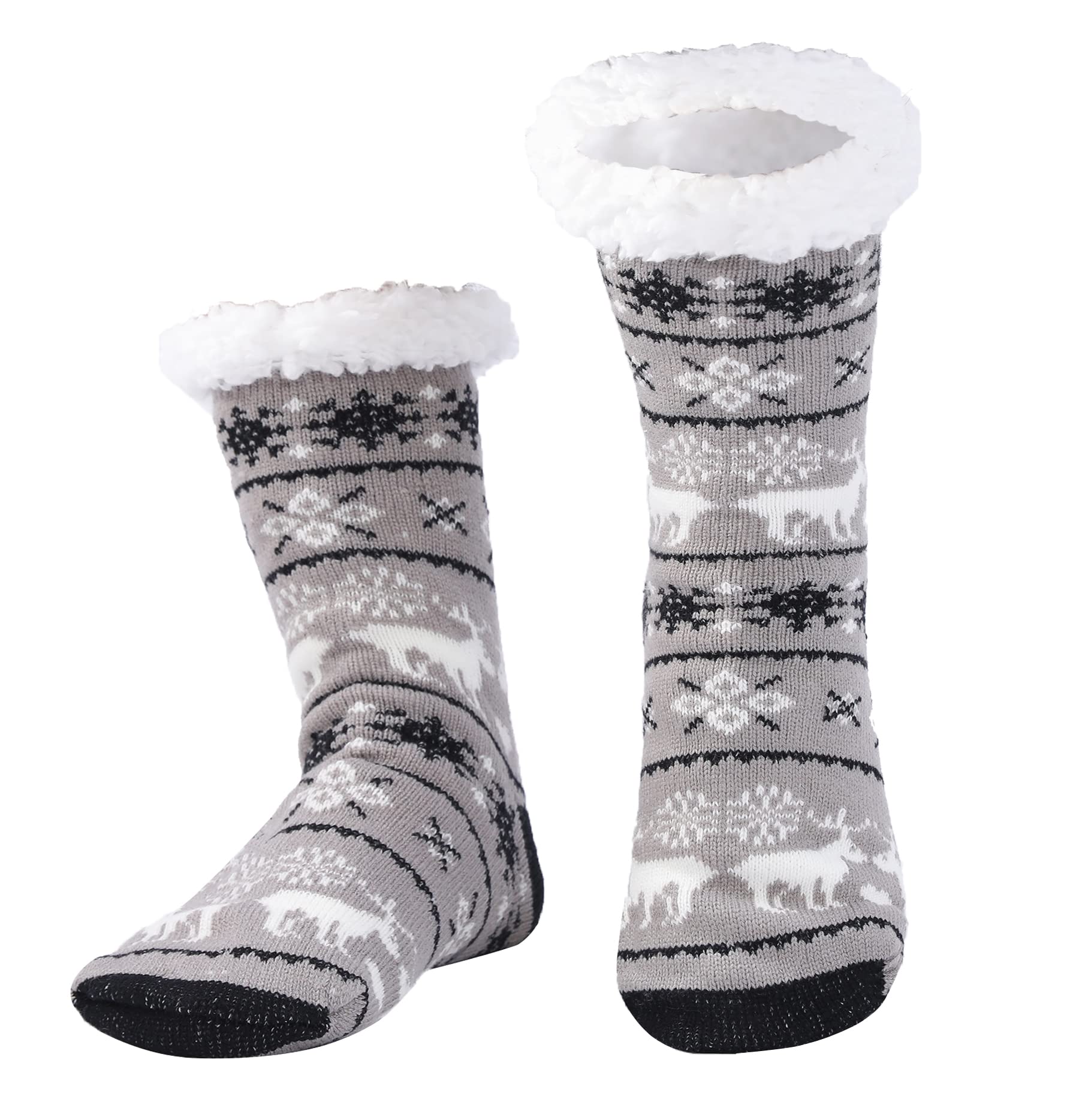 WOTENCE Calze a Pantofola uomo Foderati Cozy Extra Spesse Pantofola Calzini Invernali Antiscivolo Calzini Caldi