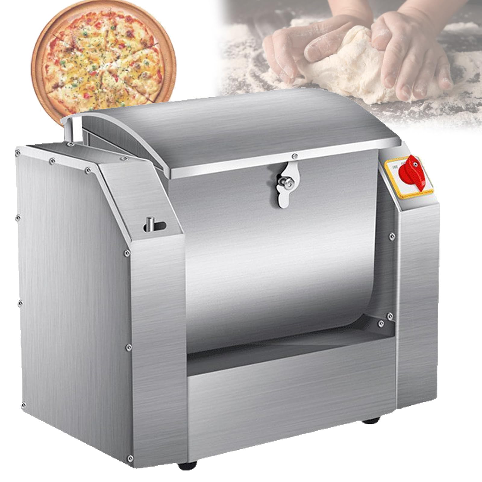 GLJTUO mixers for baking Dough Mixer Commercial 1100W Stainless Steel Machine, 3 KG Dual Rotating Kneading Capacity Flour Mixer Electric Kitchen Food Mixer for Pasta Noodle Pizz