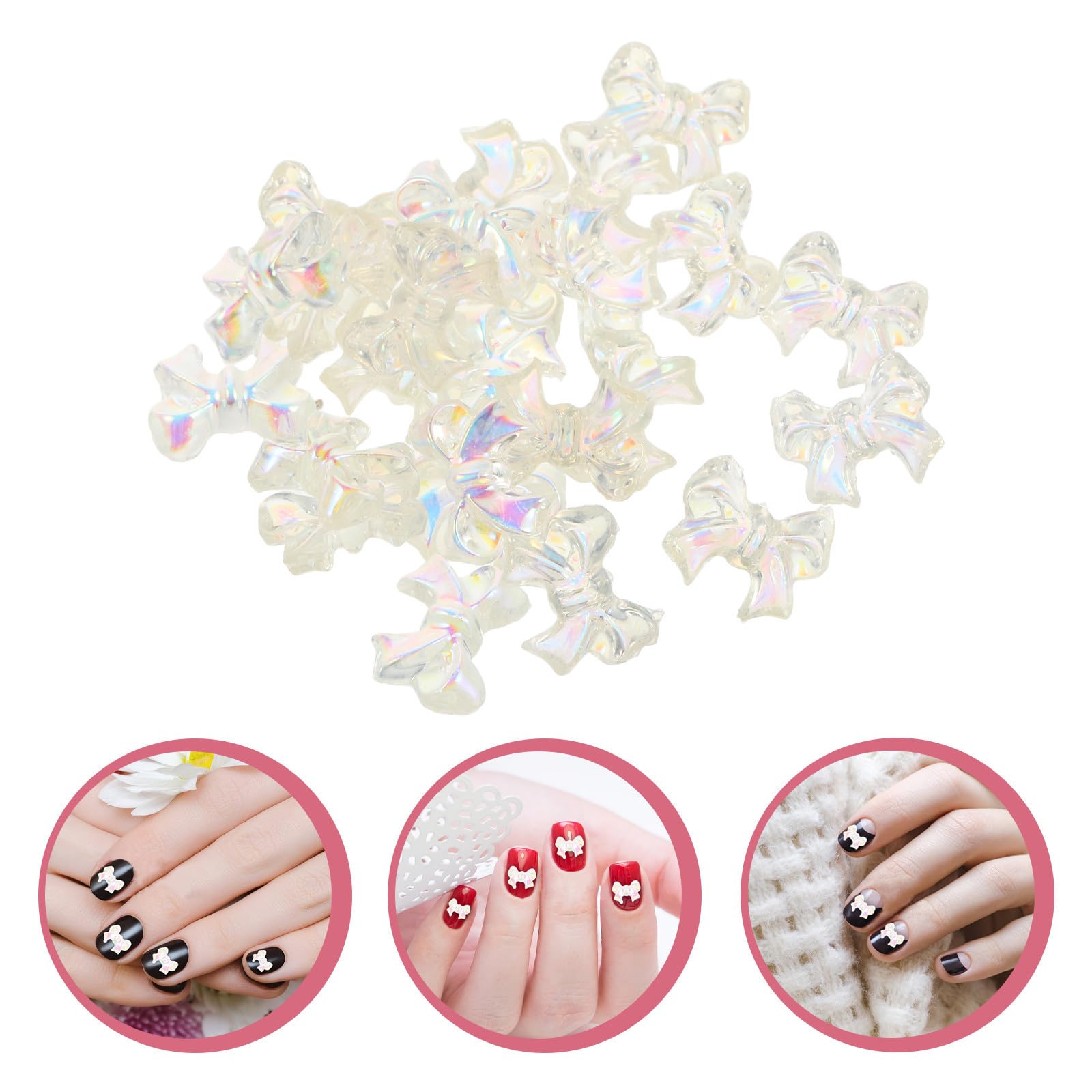 Tofficu 800 Piezas Dijes de Uñas Lazo de Resina 3d Fáciles de Aplicar para Decoración DIY en Estilo Diario Casa, Accesorios Adorables para Uñas de Chicas y Adolescentes