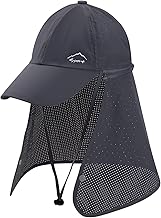 Men's Sun Hats with Detachable Neck Protector Breathable Baseball Cap for Adults Quick Dry UPF 50+ Protection