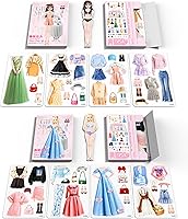 Vista 7 de Muñeca de papel de princesa magnética para disfrazarse, juguetes de simulación, juego de rompecabezas para niñas de más de 3 años, aprendizaje