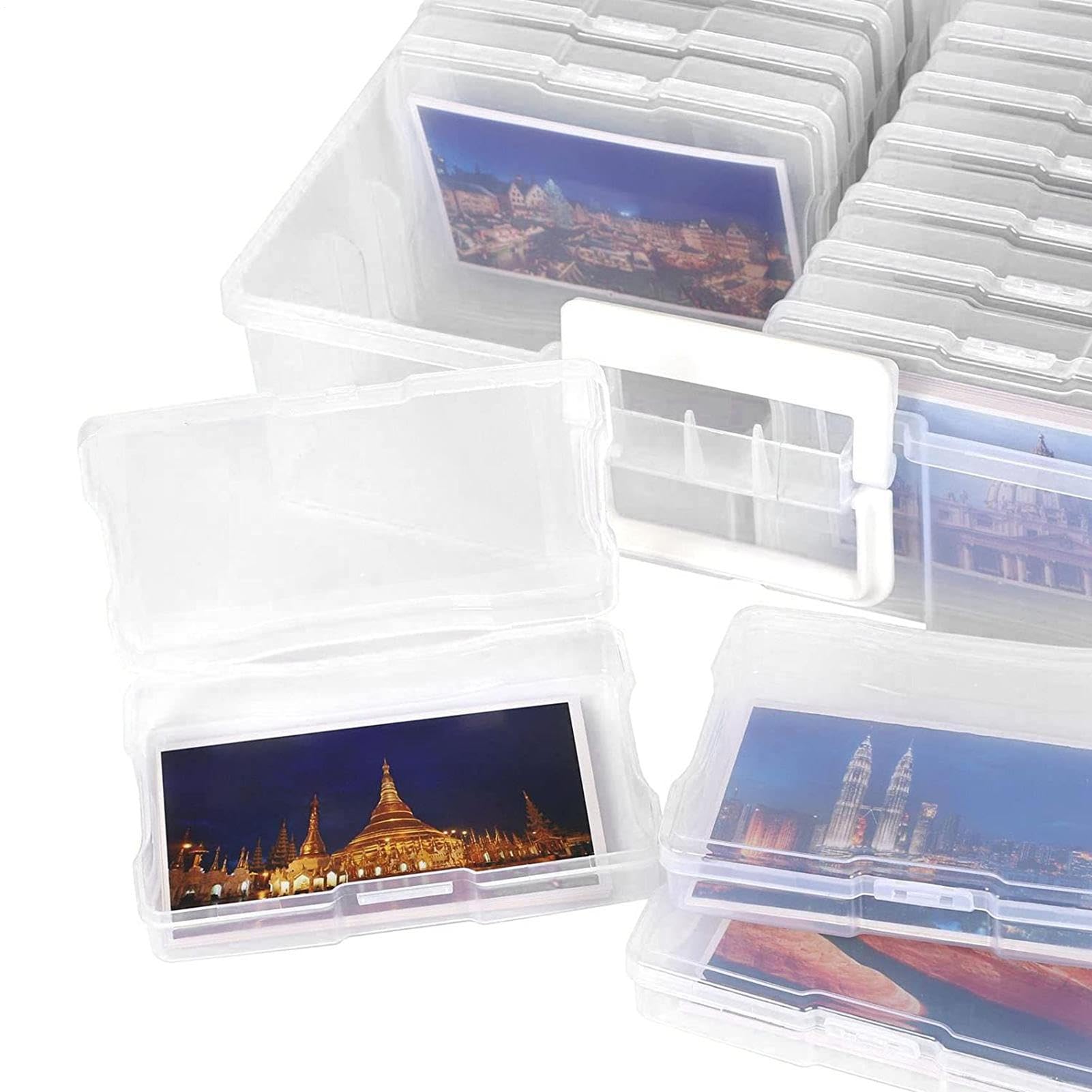 Contenitore per foto – PP | Buste fotografiche | Organizzatore fotografico | impilabile, portatile, facile da usare per organizzare foto, promemoria, scrapbooking, ufficio domestico e viaggio