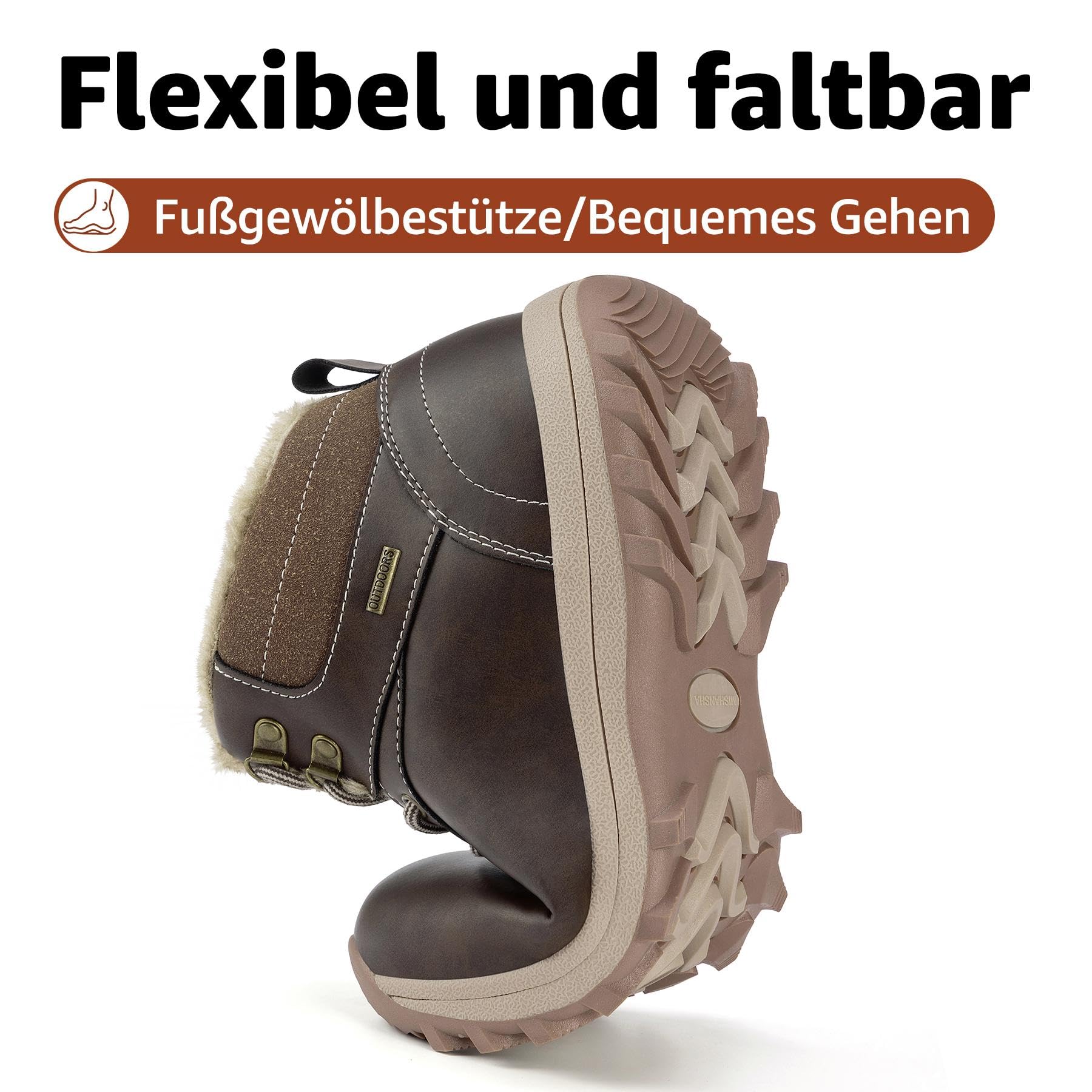 Mishansha Uomo Scarpe Invernali Donna Stivali da Neve Calda Impermeabili Outdoor Sneakers da Trekking Taglia 36-48 EU