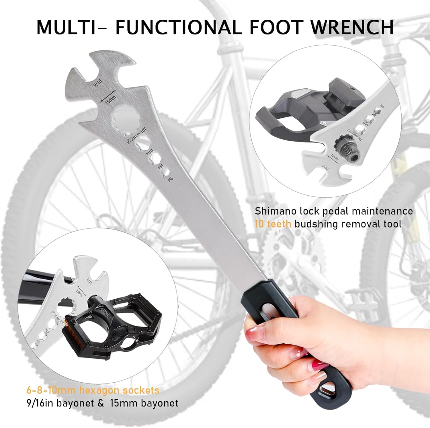 Pedal Wrench Removing Mtb Pedals Mtb Pedals QKURT Bike Pedal