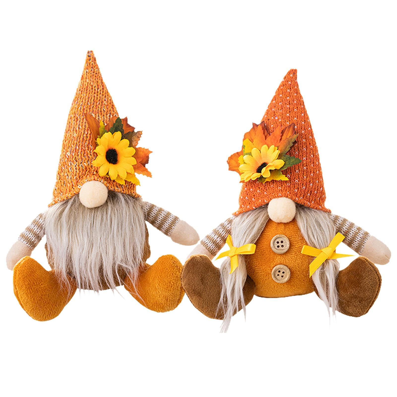 Ditanpu 2Pcs Fall Gonk Gnomes Plush Decorations, Gnomes Gifts Holiday Decor Ornaments Autumn Day, Gnomes Plush Stuffed Decor Ornaments For Tiered Tray Tabletop