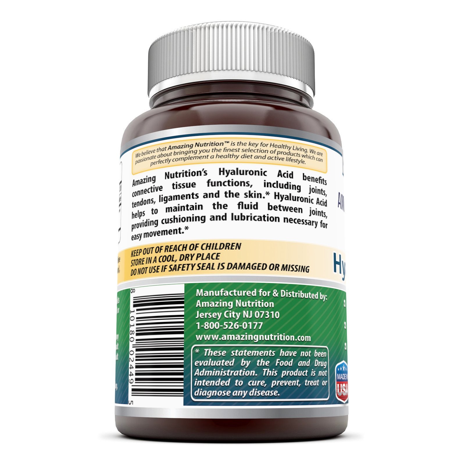 Amazing Formulas Hyaluronic Acid 100 mg 120 Capsules Support Healthy