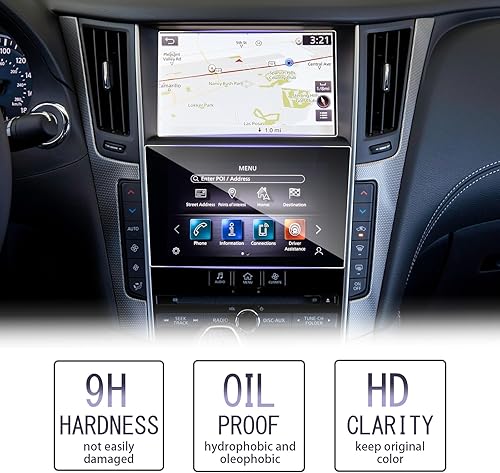 Miniatura 2 de Protector de pantalla de vidrio para Infiniti Q50 Q60 2018-2024, protector de pantalla de vidrio templado para Infiniti QX50 QX55, 9H, antiarañazos,