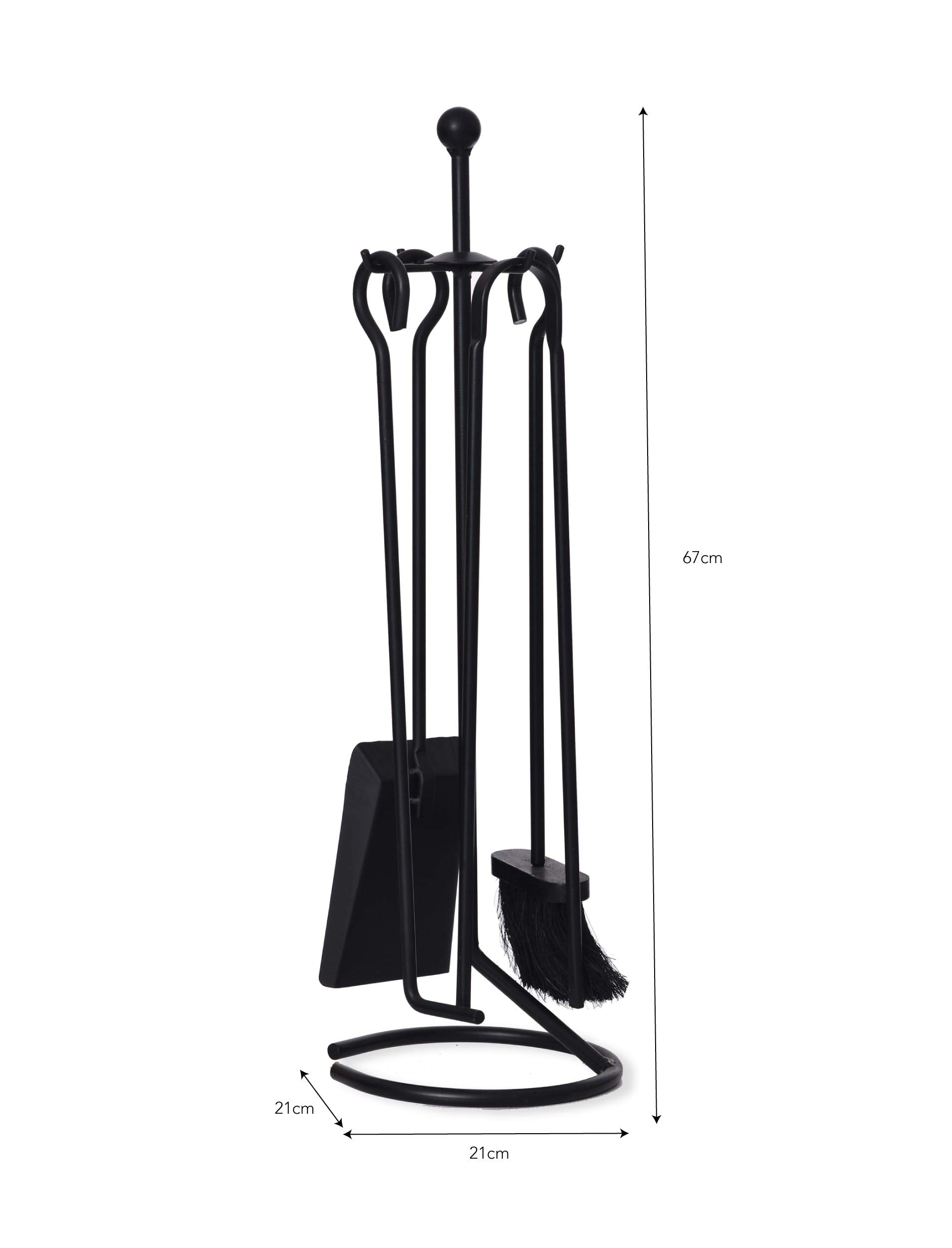 CKB LTD V2 Traditionelles Kaminofen-Set, Schmiedeeisen, inklusive Bürste, Schaufel, Zange und Schürhaken-Kamin/Kaminbegleiter-Set