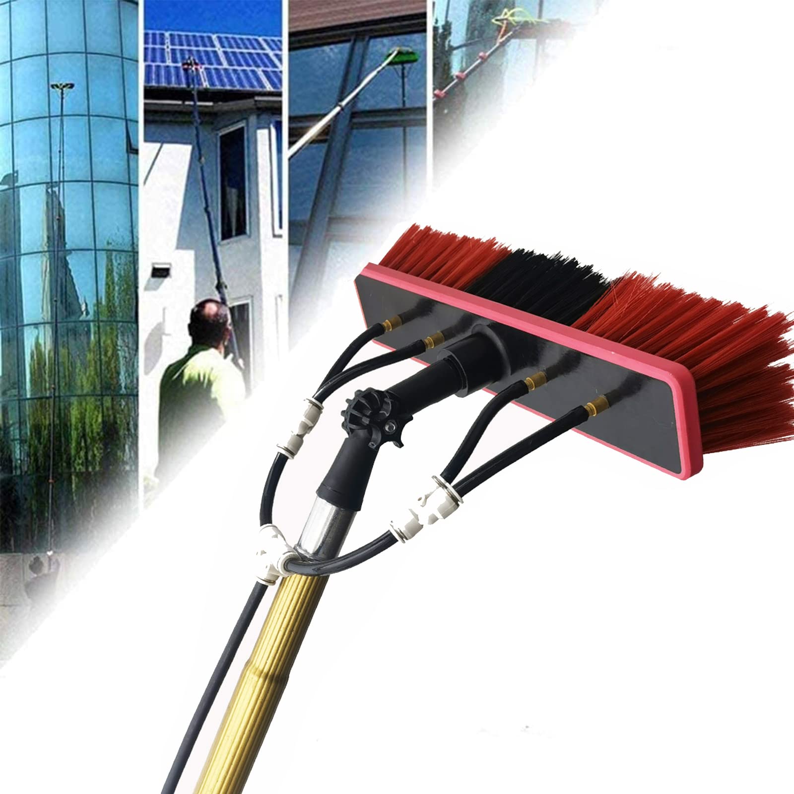 Nettoyage de fenêtres et panneaux photovoltaïques avec outils de nettoyage de toit extensibles