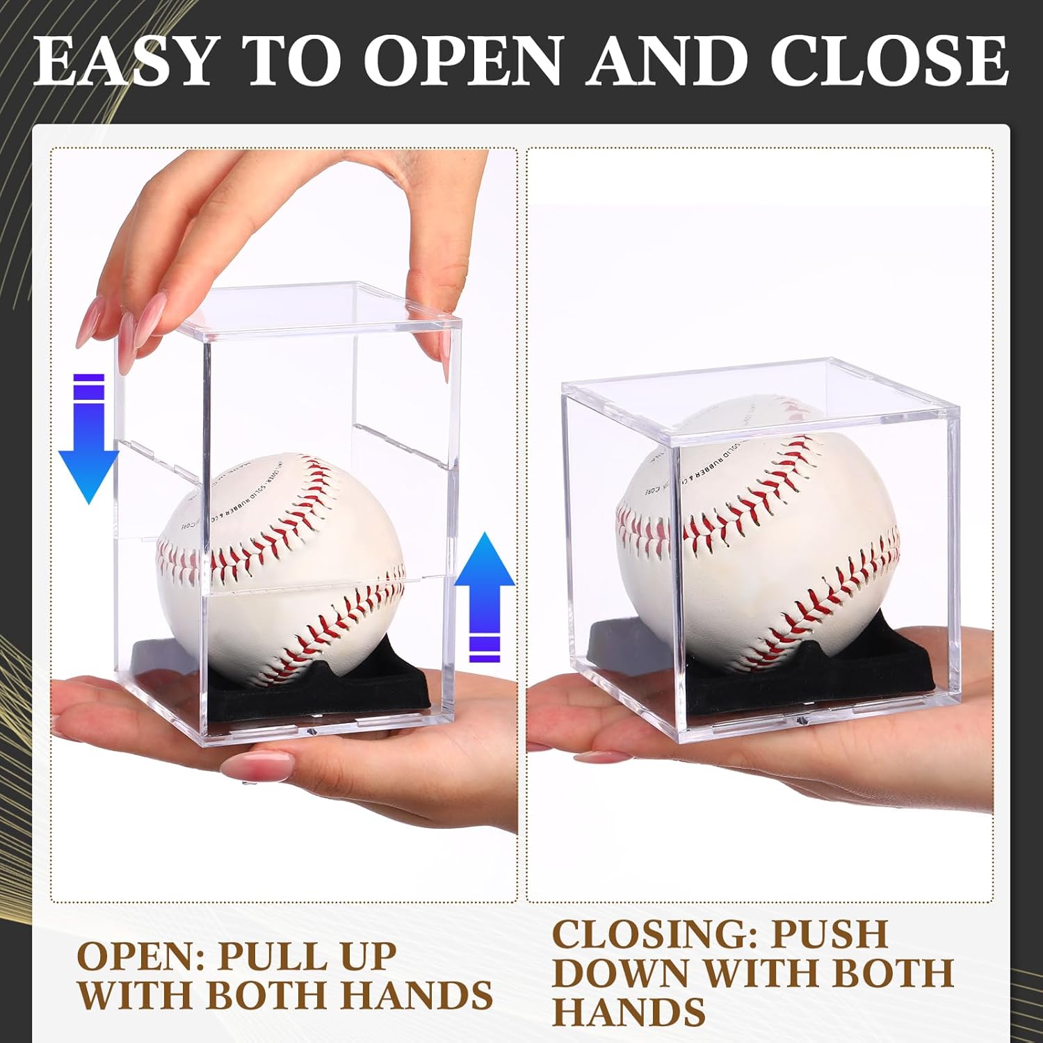 Kigley 18 Pack Baseball Display Cases Bulk, UV Protected Acrylic Boxes, Clear Baseball Box Display Case for Official Size Memorabilia Cases
