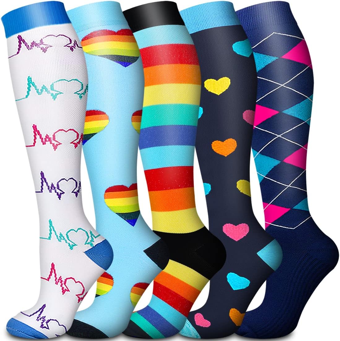 Copper Compression Socks Women & Men Circulation - Best for Running, Nursing, Hiking, Recovery, Flight & Travel Socks  Thigh High 20-32 mmHg Compression Stocking Toeless Compression Socks for women & men circulation with Silicone Dot Band  Compression Running Socks Women (6 Pairs), Ankle Athletic Socks Low Cut with Arch Support  8 Pairs Compression Socks Men Women 20-30 mmHg Knee High Medical Compression Stockings for Nurses Pregnancy Flight Sports