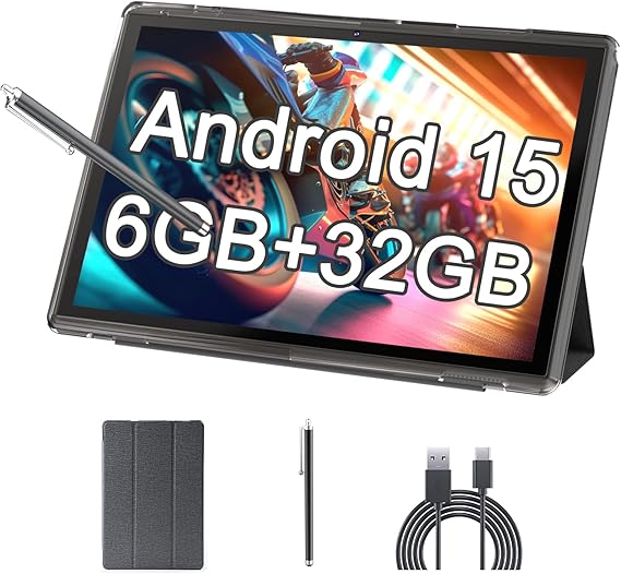 Amazon.com : Tablet 10 Inch Android 14 Tablets With Case 6GB RAM+32GB ...