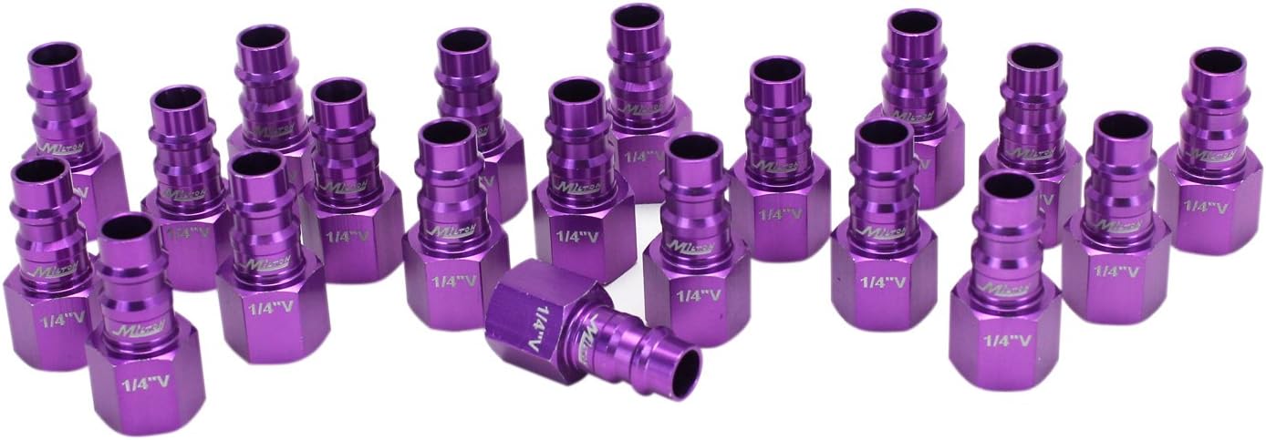 Milton ColorFit HighFlowPRO 1/4" NPT Plugs Bundle - 761VC-20 Female Box of 20 & 760VC-20 Male Box of 20