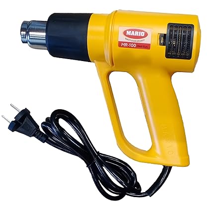 MARIO Heavy Duty - Hot Air Heat Gun - 2 Speed Fan Heat Gun for High Temperature Use - Dual Settings Plastic - 1800 Watts - Yellow Color