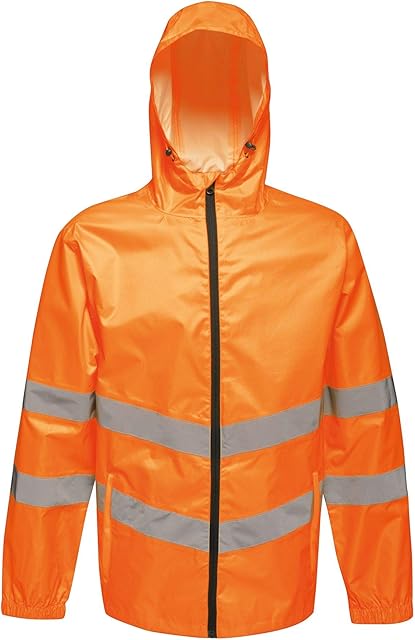 Regatta TRW497 18850 Professional Hi-Vis Waterproof and Windproof Pack away Jacket, Orange, S