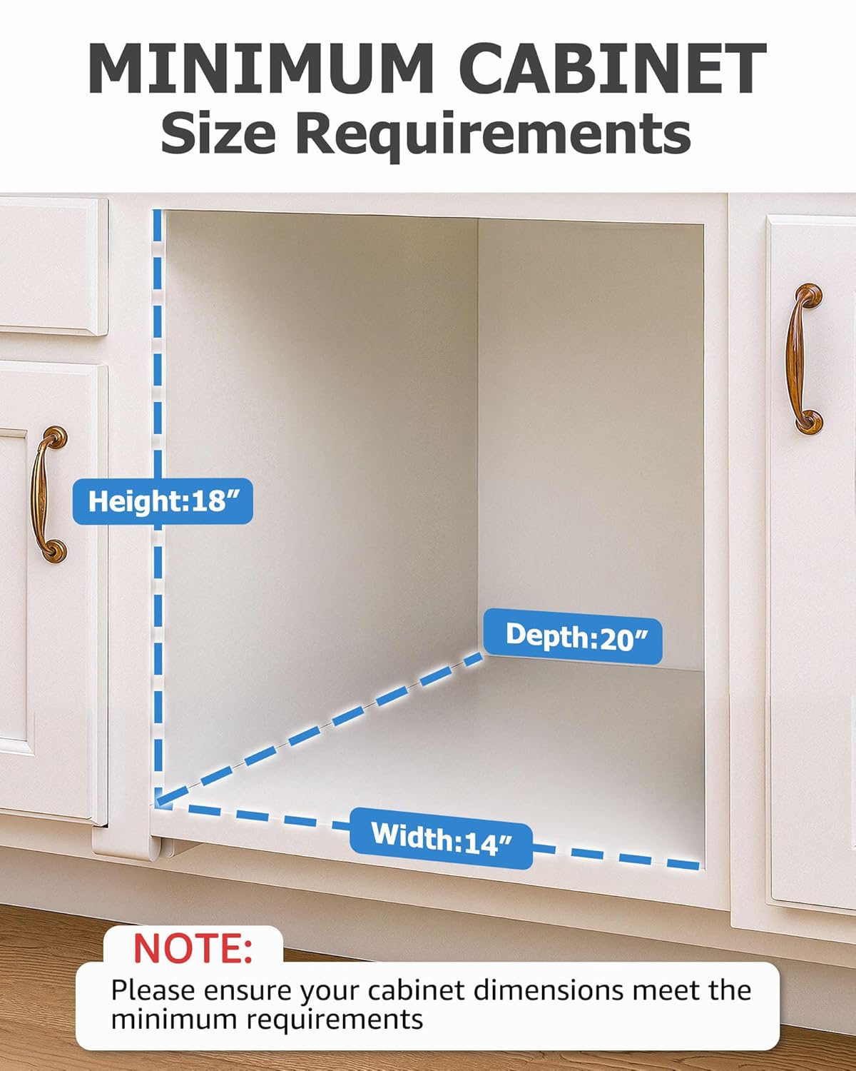 Pull Out Trash Can Under Cabinet, Under Sink Trash Can Kit for 7.5-10 Gallon with Garbage Bag Holder, Heavy Duty Steel Frame, Holds Up to 125 lbs, Easy to Install (Bin Not Included)