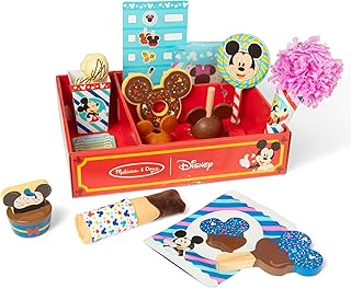 Melissa & Doug Disney Snacks & Popcorn Wooden Play Food Set – 24 Pieces | Mickey Mouse, Minnie, Wooden Toy for Boys and for Girls 3+ - FSC Certified