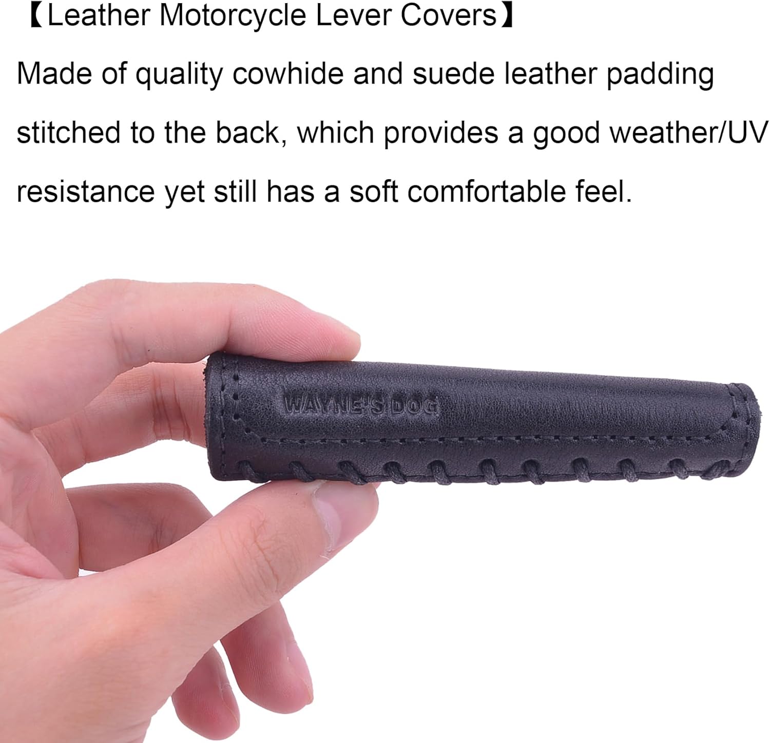 Leather Motorcycle Brake Clutch Covers, Handlebar Hand Grip Covers Throttle Grip Covers