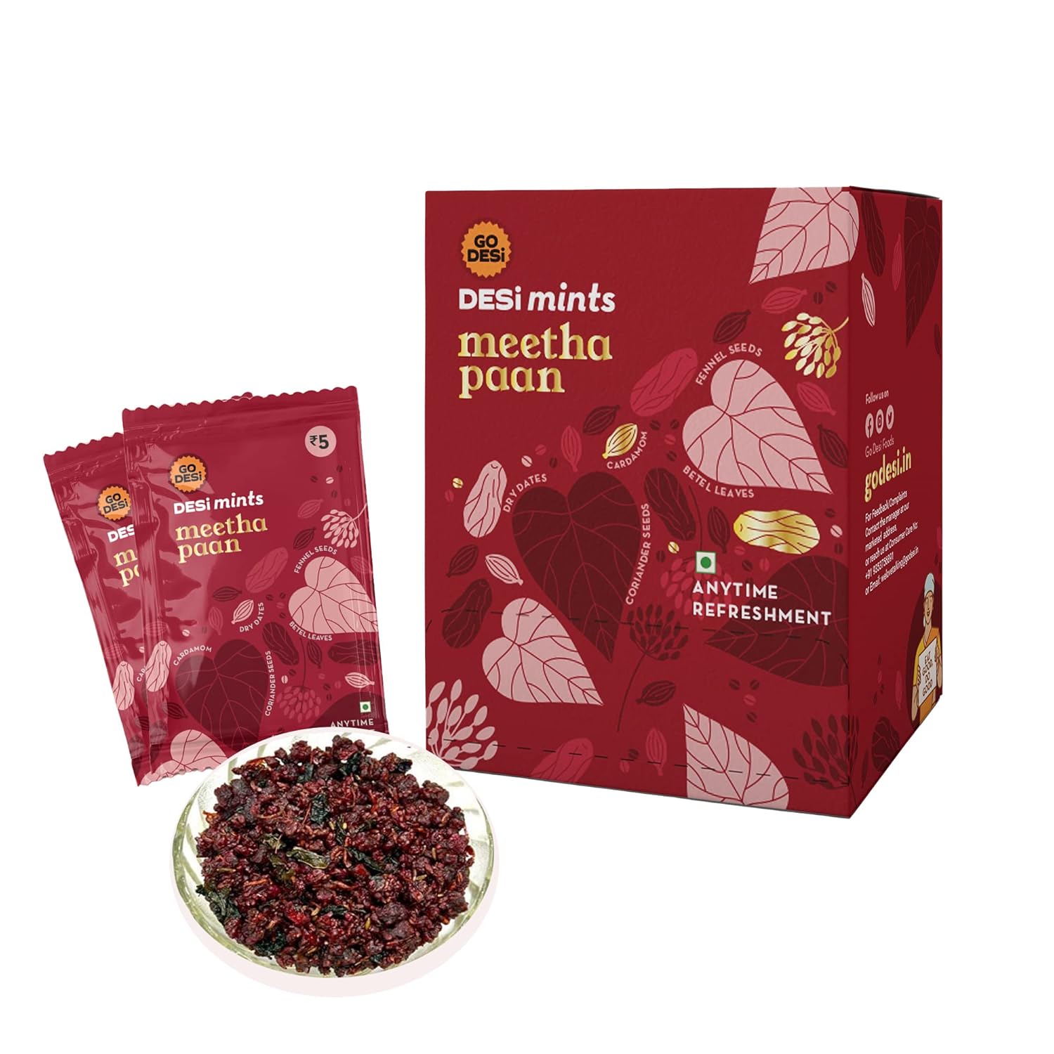 Go Desi Meetha Paan Mouth fresheners, Desi Mints, Refreshing