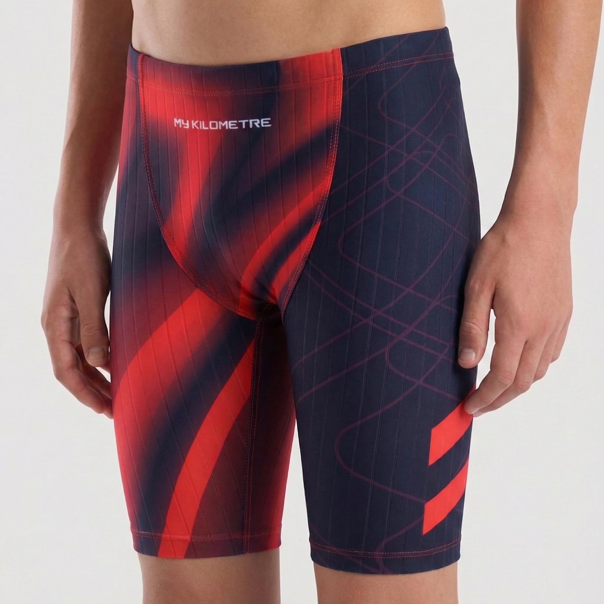 MY KILOMETRE Maillot de Bain Garçon Jammer Compétition - Short de Natation Enfant Résistant au Chlore, Séchage Rapide & Élastique