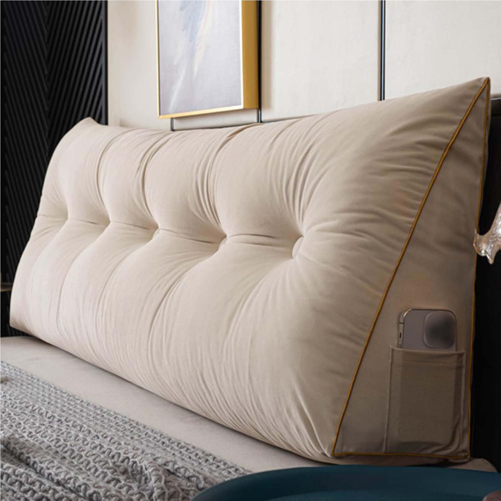 Backrest Bolster Comfortable Wedge Pillow Large Lumbar Support Cushion for Bed Headboard Sofa Multicolor Back Positioning Backrest Soft Reading Pillow,G,200 * 50 * 20CM