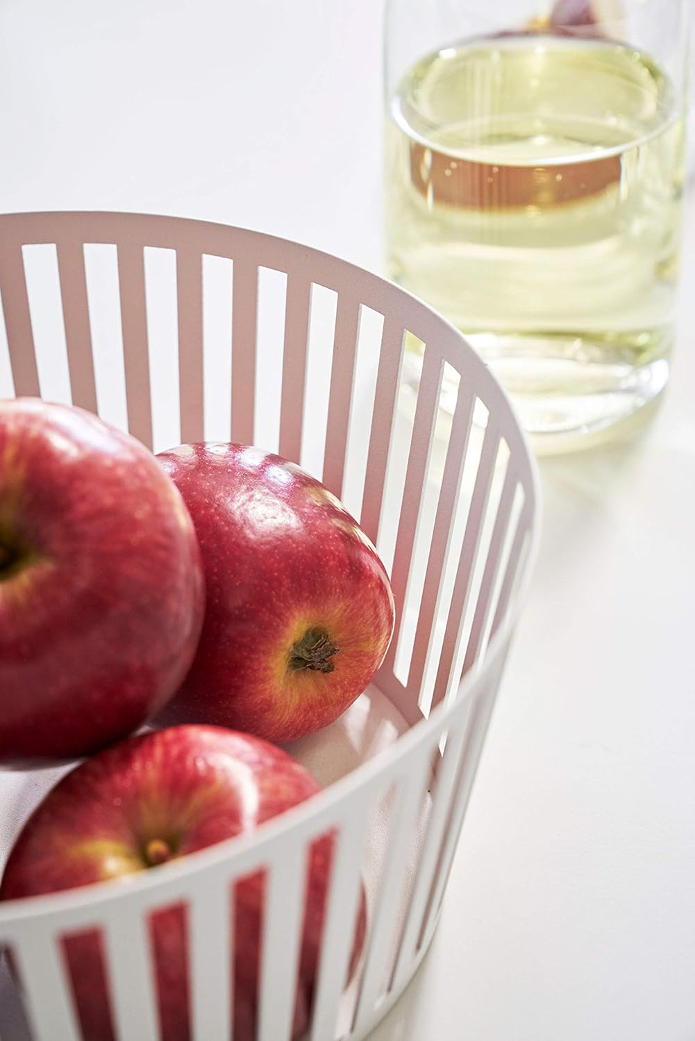 80% Off Discount Red Co. Round Deep Steel Fruit Basket, Kitchen Storage, 8 Inches, White