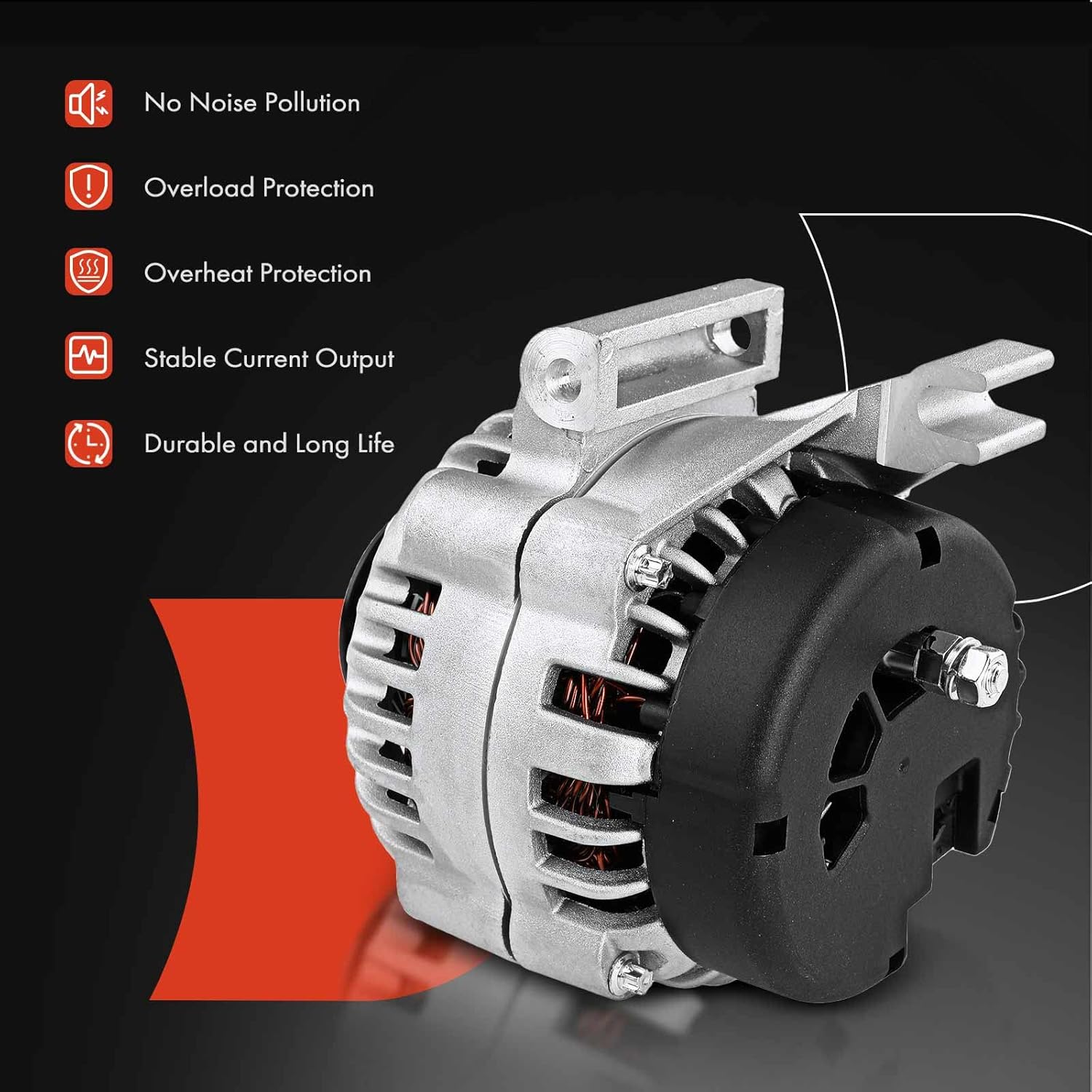 A-Premium Alternator Compatible with Chevrolet Cavalier 1996-1998, Malibu 1998 & Buick Skylark 1996-1998 & Oldsmobile Achieva 1996-1998 & Pontiac Grand Am 1996-1998 2.4L, 12V 105A 5-Groove Pulley