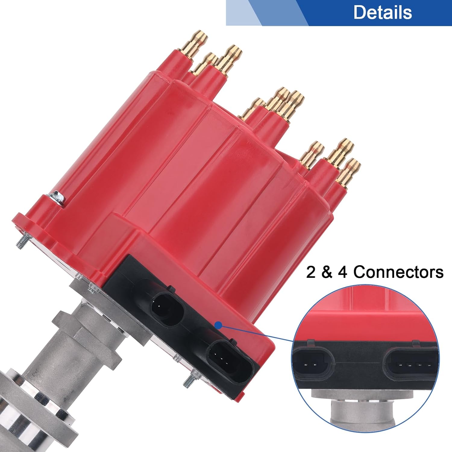 Ignition Distributor w/Cap & Rotor Big Blocks Small Blocks Compatible with 1987-1997 Chevy GMC 5.0L 5.7L 7.4L C/K Pickup Truck Van Camaro 305 350 454 HEI652R Red Cap