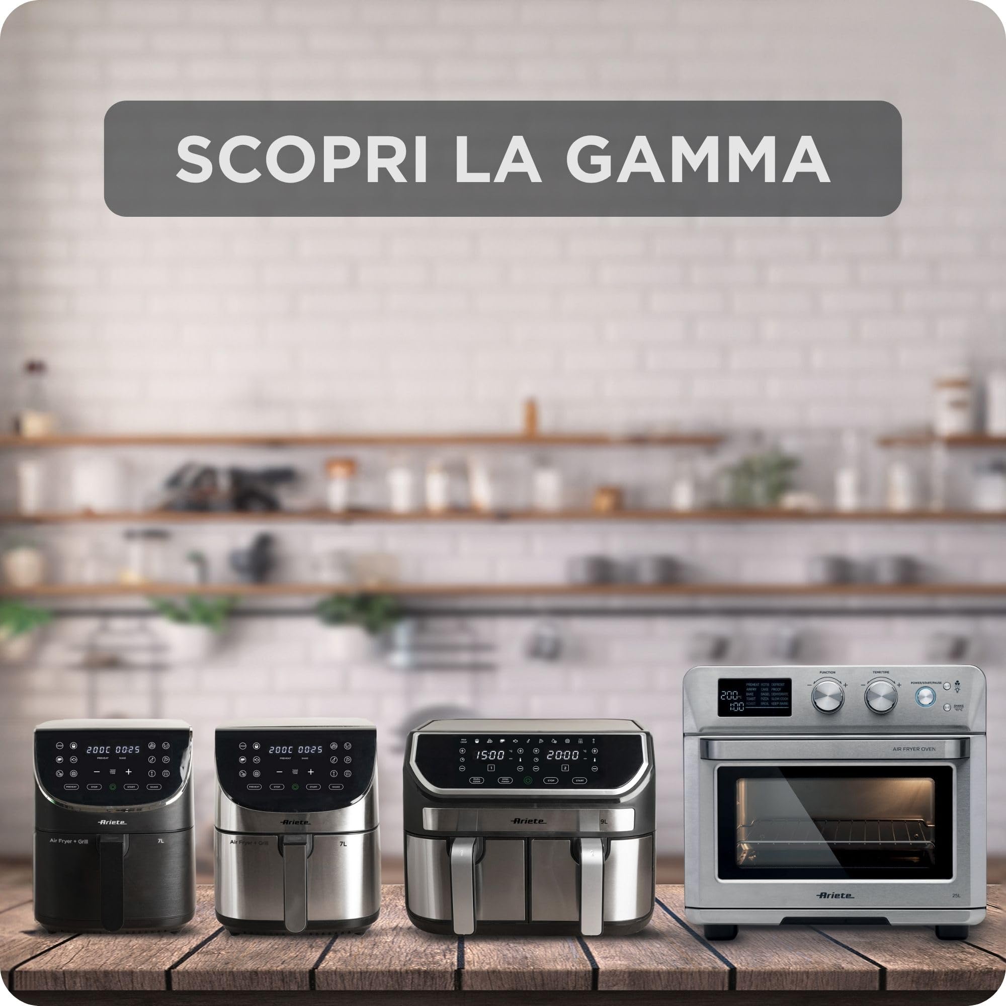 Ariete 4625 Friggitrice ad aria 9L, 2100W, Capacità 9L, Doppio cestello, Capacità di cottura 3,6kg, 11 programmi preimpostati, Funzione Max Crisp, Temperatura fino a 200°C, Antiaderente, Silver